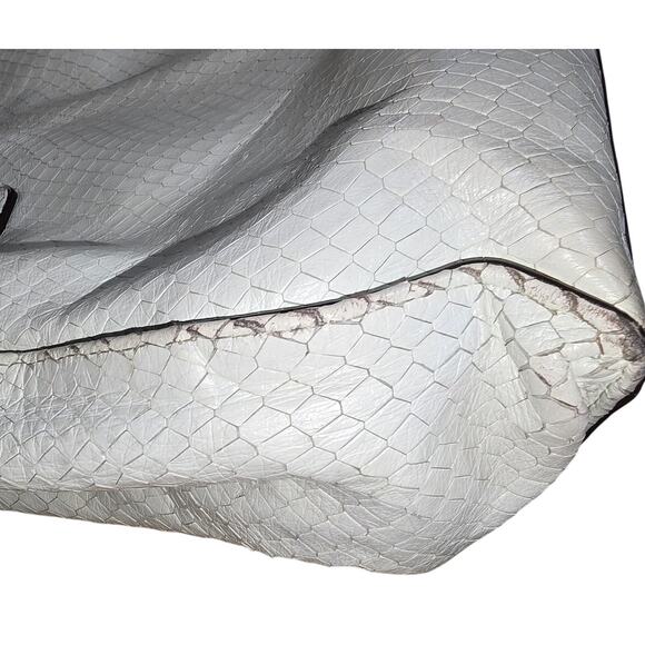 Rare White Michael Kors Snake Leather Python Hamilton Purse Satchel 35S5SHLT3N - Picture 12 of 12